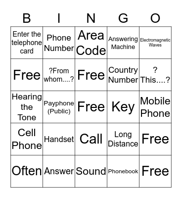 Telecommunications Bingo Card