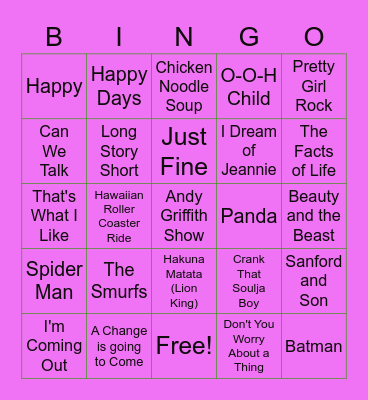 IVY GIRLS MUSICAL Bingo Card