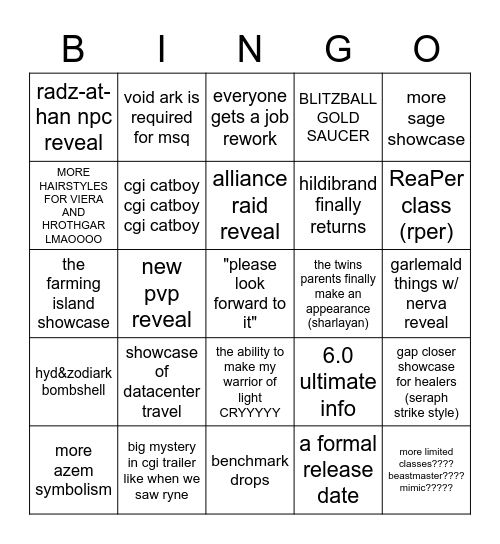 FANFEST 2021 Bingo Card