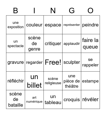 Les artes Bingo Card