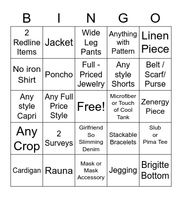 Date _________________ Bingo Card
