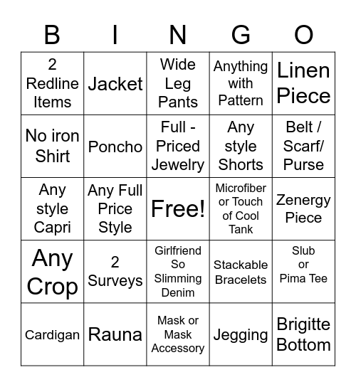 Date _________________ Bingo Card