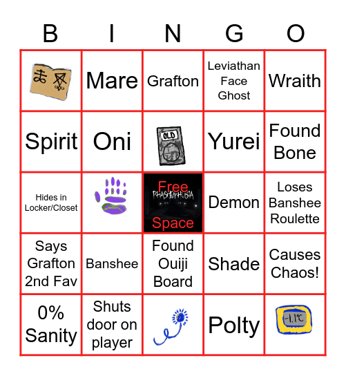 That Nerdy Couple Phasmophobia Bingo Card