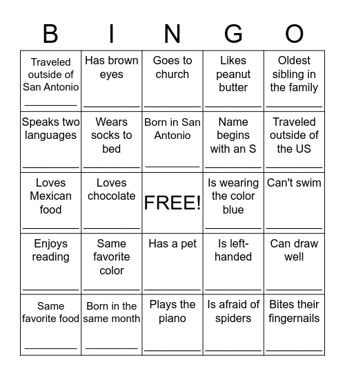 Bingo Card
