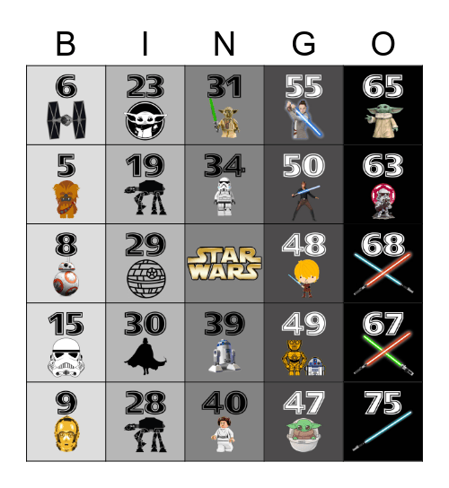 Star Wars Bingo! Bingo Card