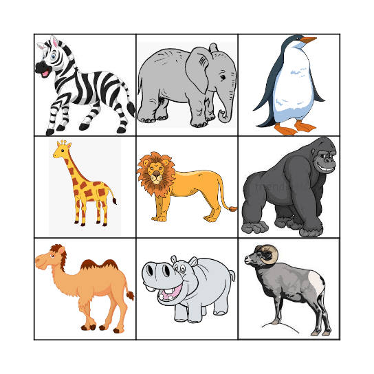 Find the Hidden Animals! Bingo Card