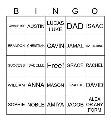 GRADUATION 2021 Bingo Card