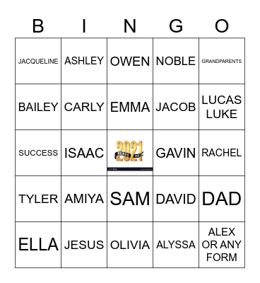 GRADUATION 2021 Bingo Card