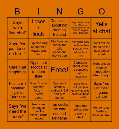 Mellow PC4 Bingo Card