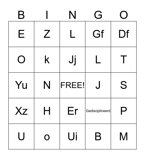 Goed gebekt taak 11 Bingo Card