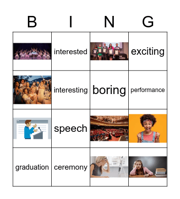 Graduation Bingo Card