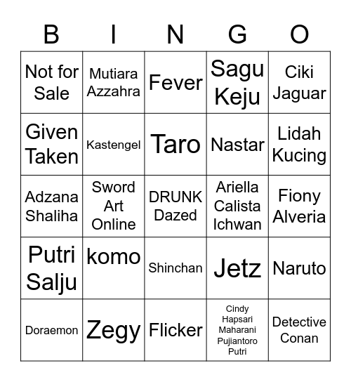MV00HIJIN Bingo Card