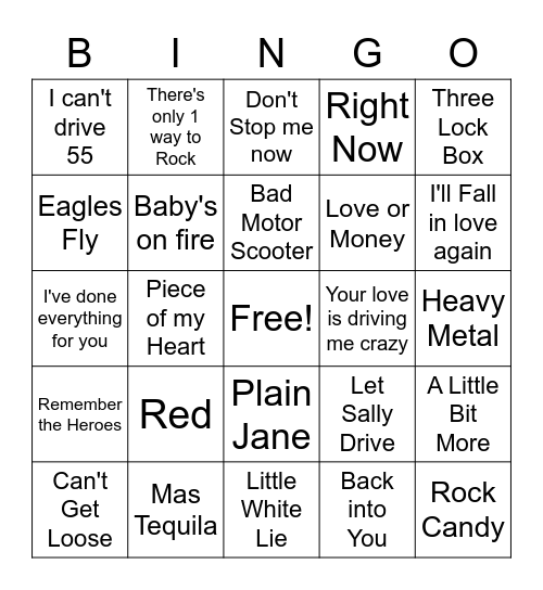 Dawn & Sammy Rock! Bingo Card