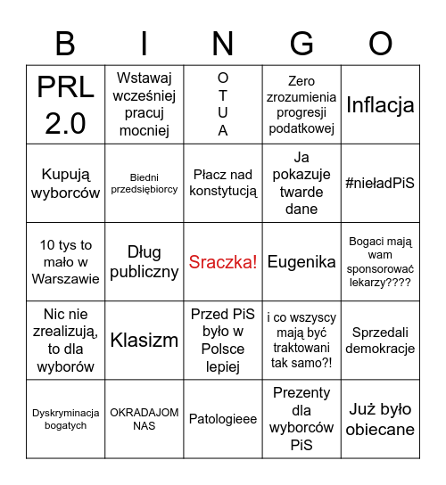 Libki na Twitterze Bingo Card