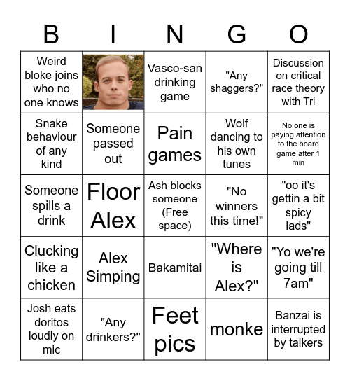 Takeshi's Castle VRC Bingo Card