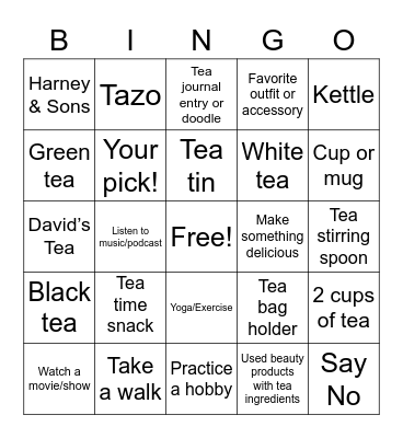 Teas Always the Season Bingo Card