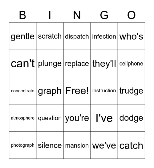 Step 7 Bingo Card