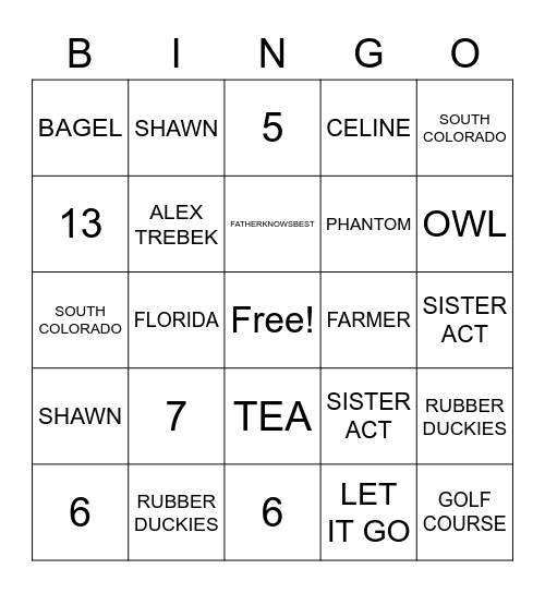 KAREN'S BRIDAL BINGO! Bingo Card