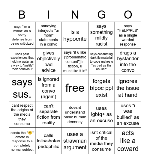 inb4 den "__" Bingo Card