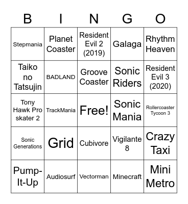 Zen's cool fun games Bingo Card