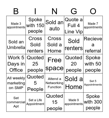 Agency Marketing Madness Week 1 Bingo Card