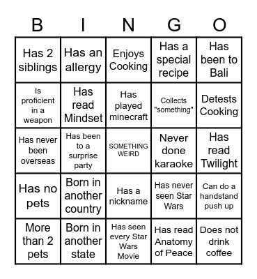 Level 2 Team Builder Bingo Card