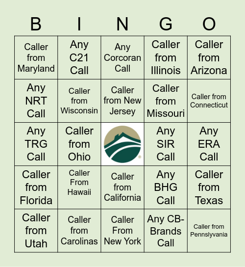 Realogy Caller Bingo Card