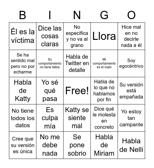 Audios Bingo Card