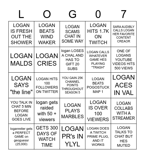 SEASON 5 BINGO Card