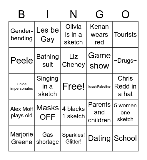 Key w/o Peele Bingo Card