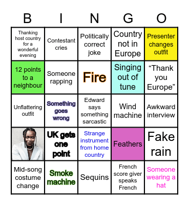 EUROVISION Bingo Card