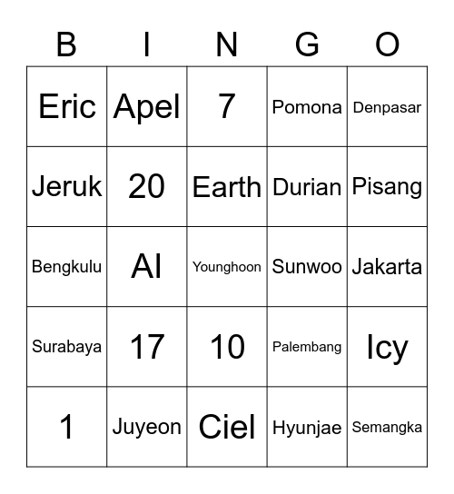 VU_MARK99 Bingo Card