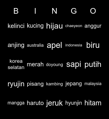 punya ddobik Bingo Card