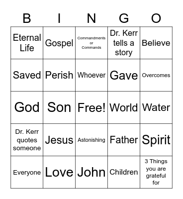 May 16th, 2021 - Sermon Bingo Card