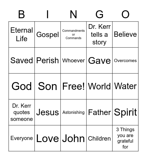 May 16th, 2021 - Sermon Bingo Card