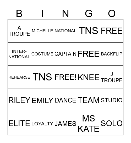 THE NEXT STEP Bingo Card