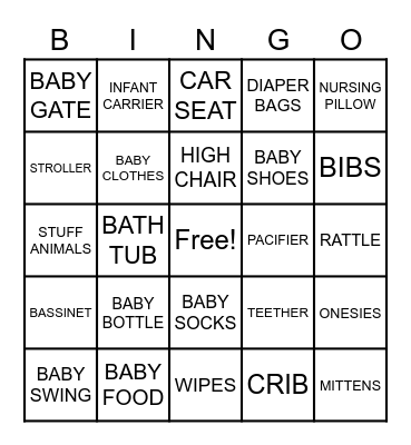 BABY LOR BINGO Card