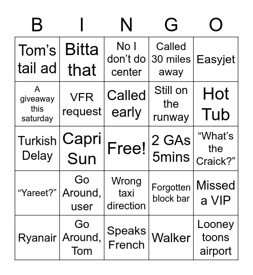 Follow the Greens Bingo Card