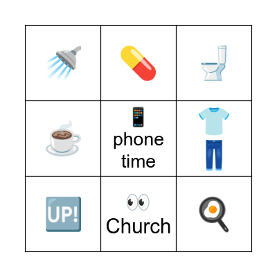 Monday Bingo Card