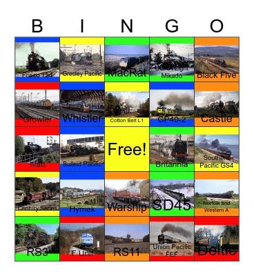 Railways Between 1988-1991 Bingo Card