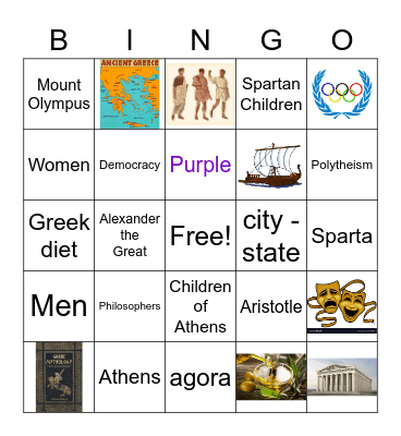 Ancient Greece Bingo Card