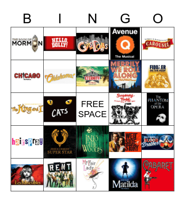 MUSICALS Bingo Card