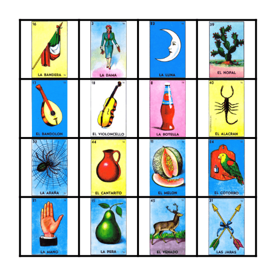 Loteria Bingo Card