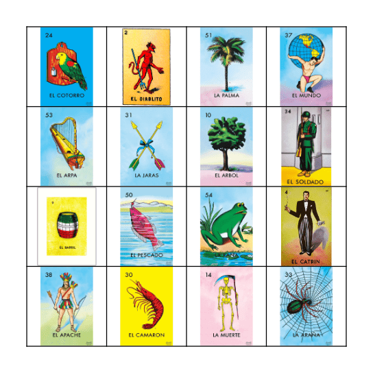 Loteria Bingo Card