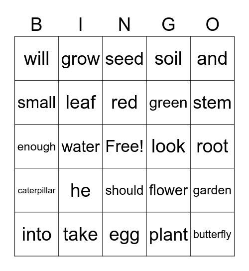 May 2021 - Plants and Butterflies! Bingo Card