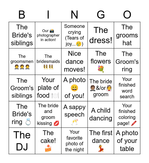 Photo Scavenger Hunt! Bingo Card