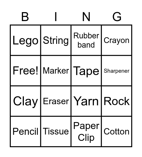 Tissue Box Bingo Card