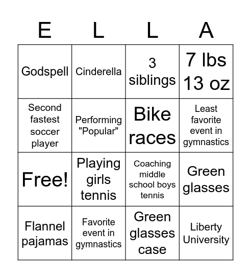 Foundational Elements of Ella Bingo Card