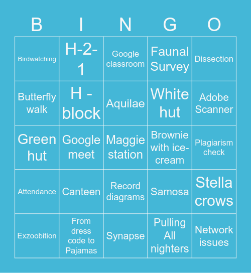 SMC memories Bingo Card