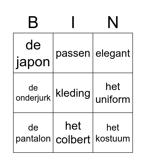 taal Bingo Card